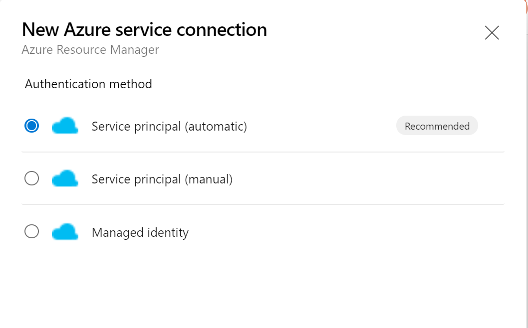 select a type of connection
